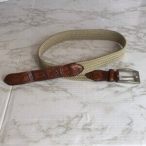 Crookhorn mens woven braided web belt size 38 made in USA